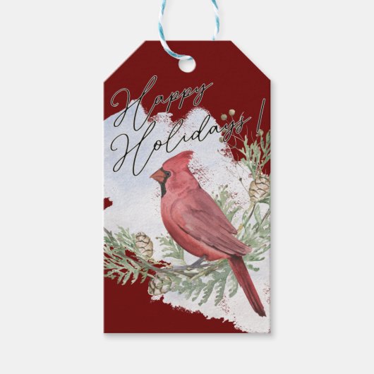 Happy Holidays Weihnachtsgeschenk Tag Geschenkanhänger (Vorderseite)