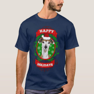 Happy Holidays Weihnachtshund Lover Weihnachtsmann T-Shirt