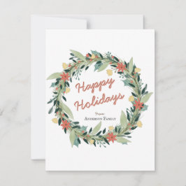 Happy Holidays Weihnachtskranz Mitteilungskarte