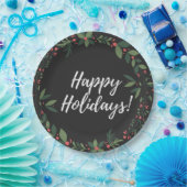 Happy Holidays Weihnachtskranz Pappteller (Party)
