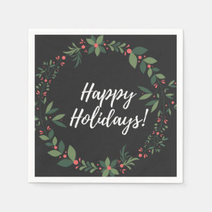 Happy Holidays Weihnachtskranz Serviette