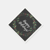 Happy Holidays Weihnachtskranz Serviette (Ecke)