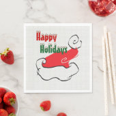 Happy Holidays Weihnachtsmannmütze Serviette (Beispiel)