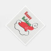 Happy Holidays Weihnachtsmannmütze Serviette (Ecke)