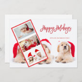 Happy Holidays Weihnachtsmannmützen Foto (Vorne/Hinten)