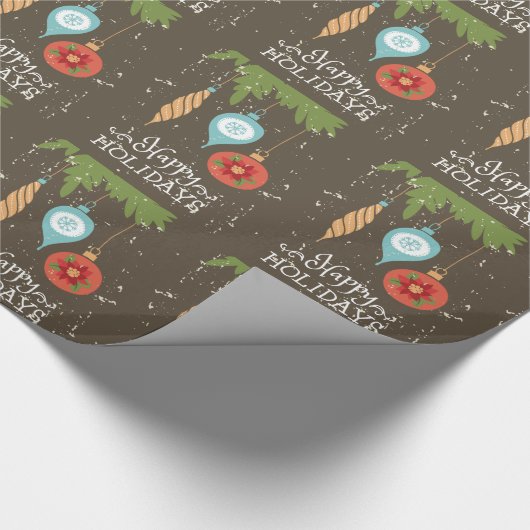 Happy Holidays Weihnachtsschmuck Dekorative Geschenkpapier (Ecke)