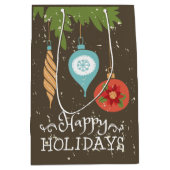 Happy Holidays Weihnachtsschmuck Dekorative Mittlere Geschenktüte (Vorderseite)