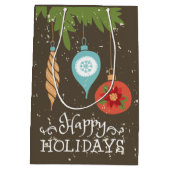 Happy Holidays Weihnachtsschmuck Dekorative Mittlere Geschenktüte (Rückseite)