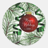 Happy Holidays Weihnachtsschmuck Round Stickers (Vorderseite)