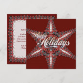 Happy Holidays Weihnachtsstar Festival Red Einladung (Vorne/Hinten)