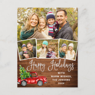 Happy Holidays Weihnachtsweihnachtsfahrer Truck 4  Postkarte
