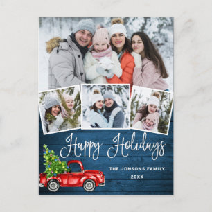 Happy Holidays Weihnachtsweihnachtsfahrer Truck 4  Postkarte