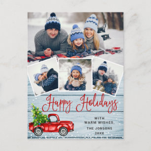 Happy Holidays Weihnachtsweihnachtsfahrer Truck 4  Postkarte