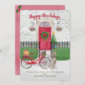 Happy Holidays Weimaraner Fahrrad Rote Tür (Vorne/Hinten)