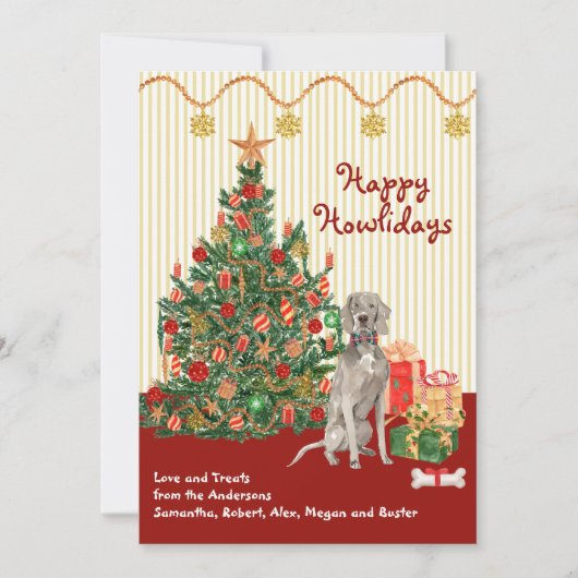 Happy Holidays Weimaraner Tree präsentiert (Vorderseite)
