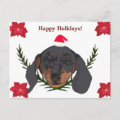 Happy Holidays Weiner Dog Postkarte (Vorderseite)