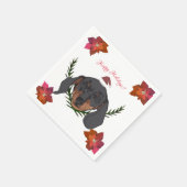 Happy Holidays Weiner Dog Serviette (Ecke)