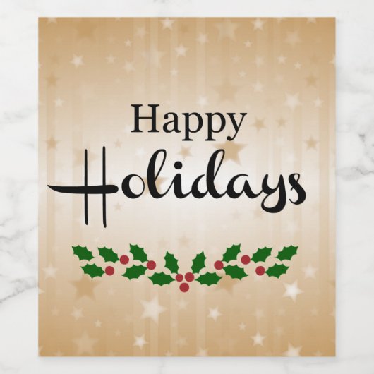 Happy Holidays Weinetikett (Einzelnes Label)