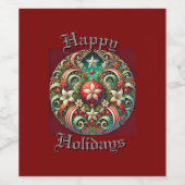 Happy Holidays Weinetikett (Einzelnes Label)