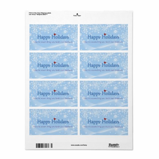 Happy Holidays Weinetikett (Vorne)