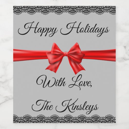 Happy Holidays Weinetikett (Einzelnes Label)