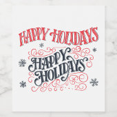 Happy Holidays Weinetikett