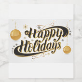 Happy Holidays Weinetikett