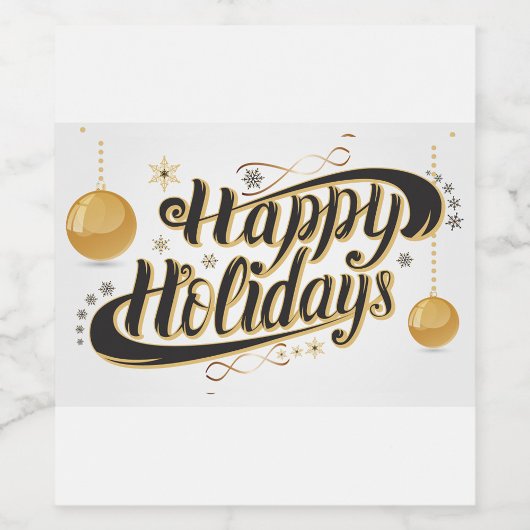 Happy Holidays Weinetikett