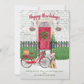 Happy Holidays Welsh Terrier Bicycle Red Door (Vorderseite)