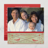 Happy Holidays Whimsical Red Bird Card Einladung (Vorne/Hinten)