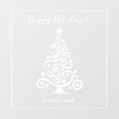 Happy Holidays White Christmas Tree Dekoration Fensteraufkleber (Blatt)