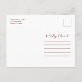 Happy Holidays White Floral Weihnachten Foto Postkarte (Rückseite)