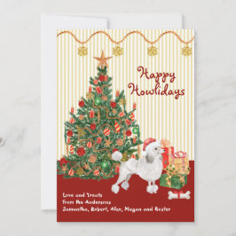 Happy Holidays White Poodle Tree Weihnachtskarte