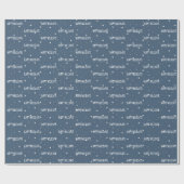 Happy Holidays White Stars Wrapping Paper Geschenkpapier (Flach)