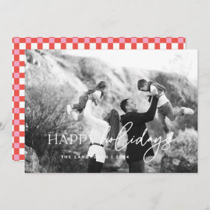 Happy Holidays White Text Foto Weihnachtskarte Einladung
