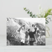 Happy Holidays White Text Foto Weihnachtskarte Einladung (Stehend Vorderseite)