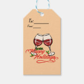 Happy Holidays Wine Geschenkanhänger (Vorderseite)