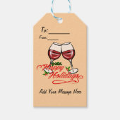 Happy Holidays Wine Geschenkanhänger (Vorderseite)