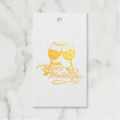 Happy Holidays Wine Geschenkanhänger (Vorderseite)