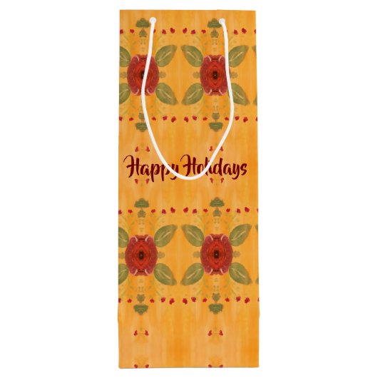 Happy Holidays Wine Paper Geschenktasche Geschenktüte Für Weinflaschen (Rückseite)