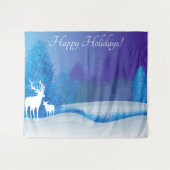 Happy Holidays Winter Background Wandteppich (Vorderseite (Horizontal))