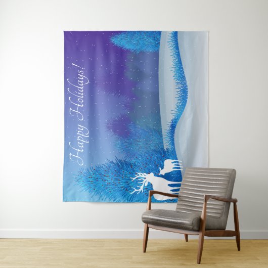 Happy Holidays Winter Background Wandteppich (Beispiel)