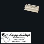 Happy Holidays Winter Christmas Snowman Adresse Gummistempel<br><div class="desc">Die Briefmarke aus Gummi zeigt eine originelle Markerabbildungen eines frisch gebackenen Weihnachtskekses in Form eines Schneemanns. Ideal für Ferien-Mailing, Scrapbooking und Crafting! Dieses Ferienkeksdesign ist auch auf anderen Produkten erhältlich. Sehen Sie nicht, wonach Sie suchen? Brauchen Sie Hilfe bei der Anpassung? Kontaktieren Sie Rebecca, um etwas für Sie entworfen zu...</div>
