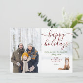 Happy Holidays Winter Fox Weihnachtsfeiertag Foto Feiertagskarte (Stehend Vorderseite)