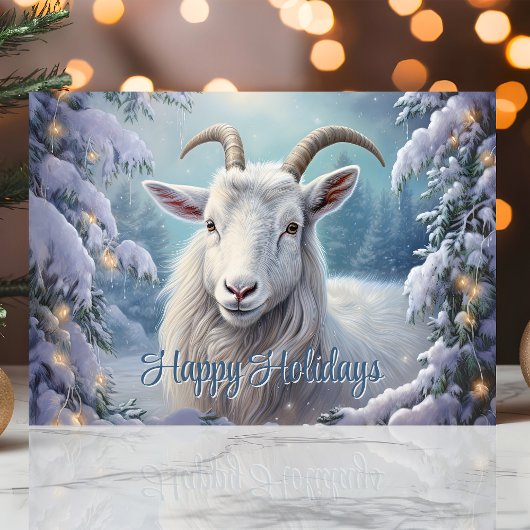 Happy Holidays Winter Goat Weihnachten