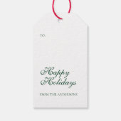 Happy Holidays Winter Green Holiday Ornament Geschenkanhänger (Rückseite)