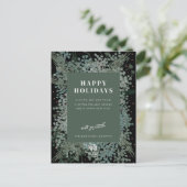Happy Holidays Winter Greenery Holiday Postcard Feiertagspostkarte (Stehend Vorderseite)