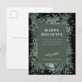 Happy Holidays Winter Greenery Holiday Postcard Feiertagspostkarte (Vorne/Hinten)