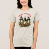 Happy Holidays Winter Lantern Tri-Blend Shirt (Vorderseite)