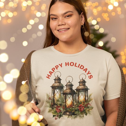 Happy Holidays Winter Lantern Tri-Blend Shirt
